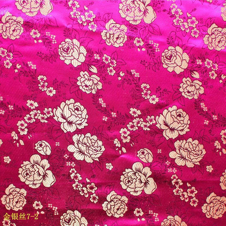 Gorgeous Rose Red Han Dynasty Women's Performance Clothing Fabric, Elegant and Luxurious Classical Dance Clothing Performance Jacquard Fabric