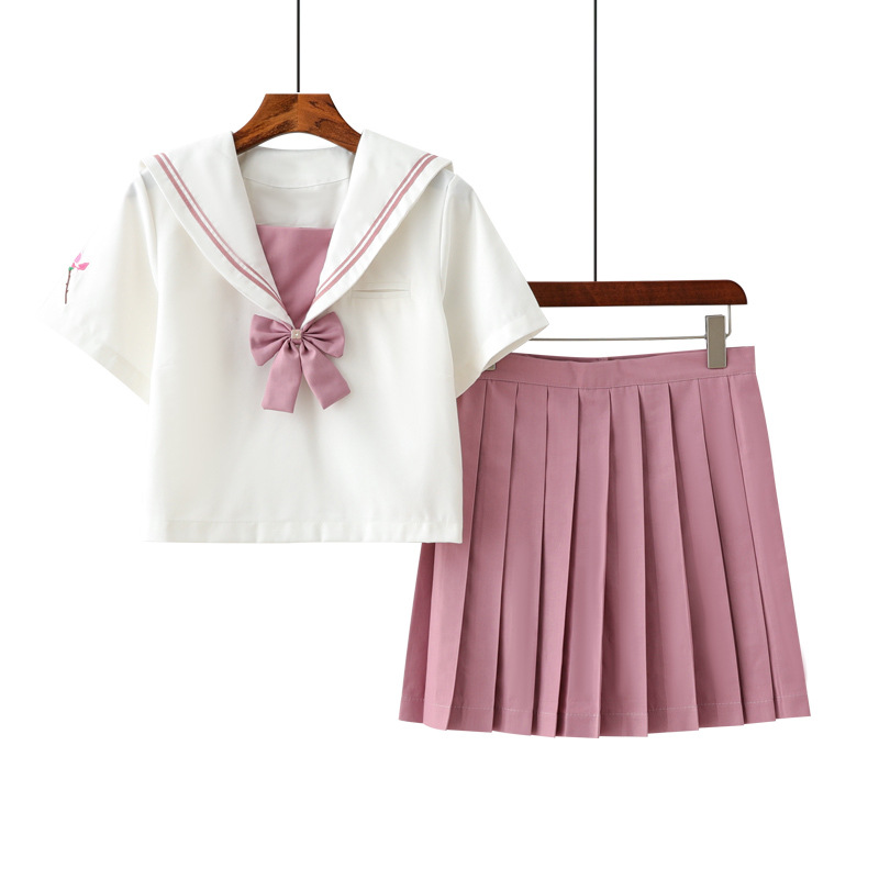 Picture of Japanese Sailor Suit Orthodox Soft Girl JK Uniform Skirt Red Magnolia Japanese Long Sleeve Middle Service Internet Celebrity Student Suit