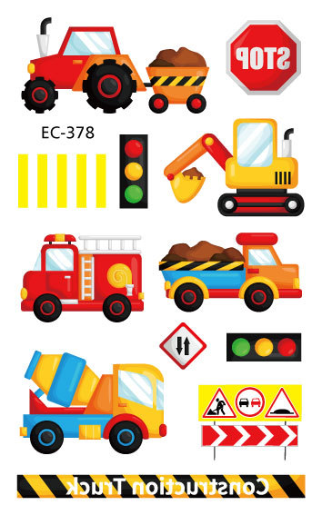 Picture of Spot children's tattoo stickers cartoon car engineering car waterproof odor-free cute boys and girls baby stickers cross-border