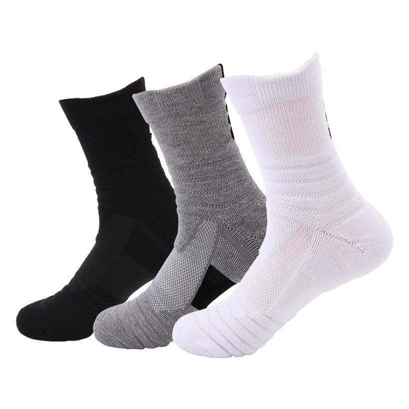 Men's Mid-Calf Sports Socks Badminton Running Outdoor Elite Socks Brushed Socks Sweat-Absorbent Non-Slip Basketball Socks Wholesale