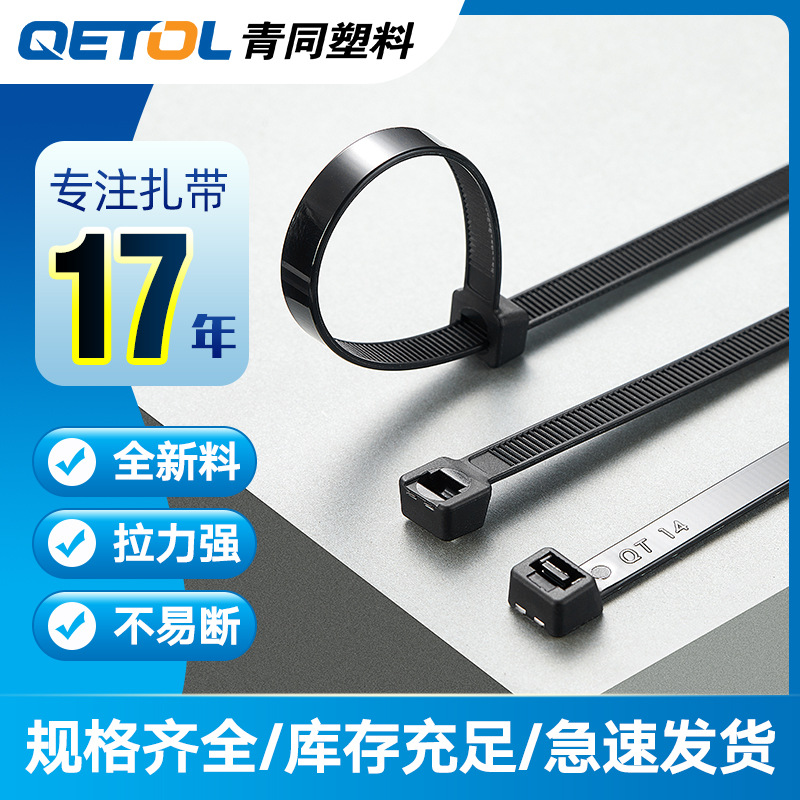 Custom black cable ties wholesale 3*4*5*8*10*100*150*200*250*300*400 cable ties