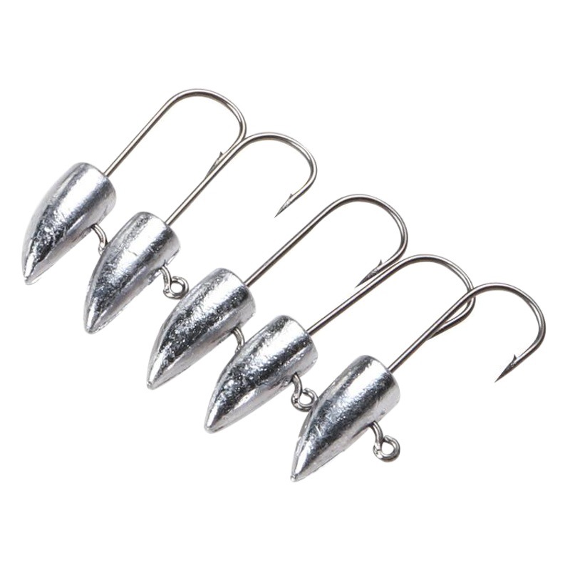 Pointed lead hook root fishing rockfish small root 1g1.5g2g3g primary color elbow root fishing fine strips wholesale