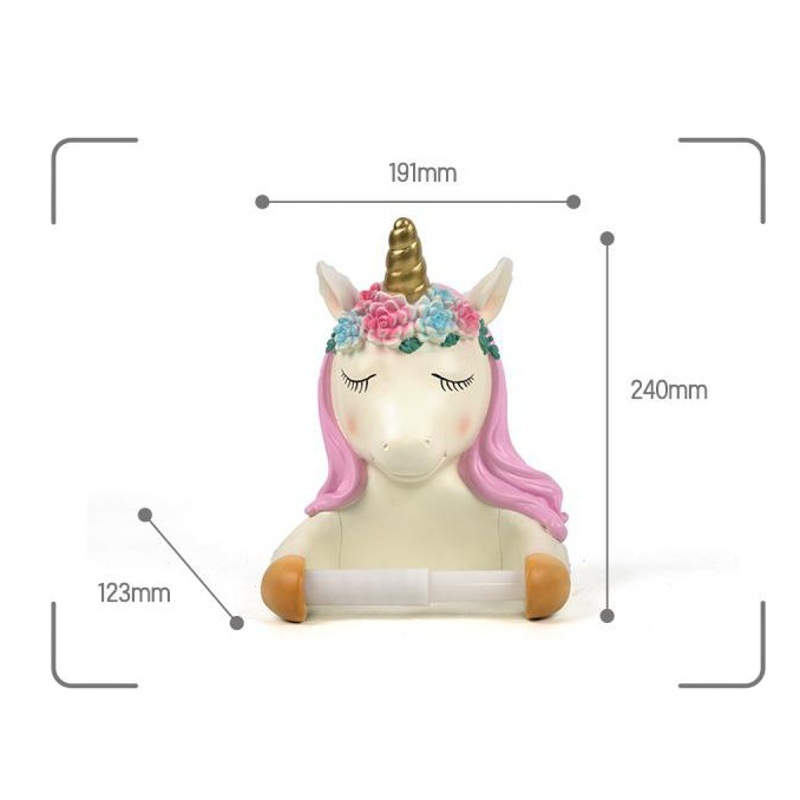 Toilet Toilet Tissue Roll Paper Box Creative Cartoon Cute Unicorn Roll Paper Hanger Wall-mounted Non-punching