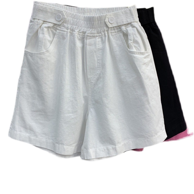 Age-reducing Purple High-waist Wide-leg Pants Shorts Women's 2023 Summer Thin Cotton Pants Loose Casual Pants