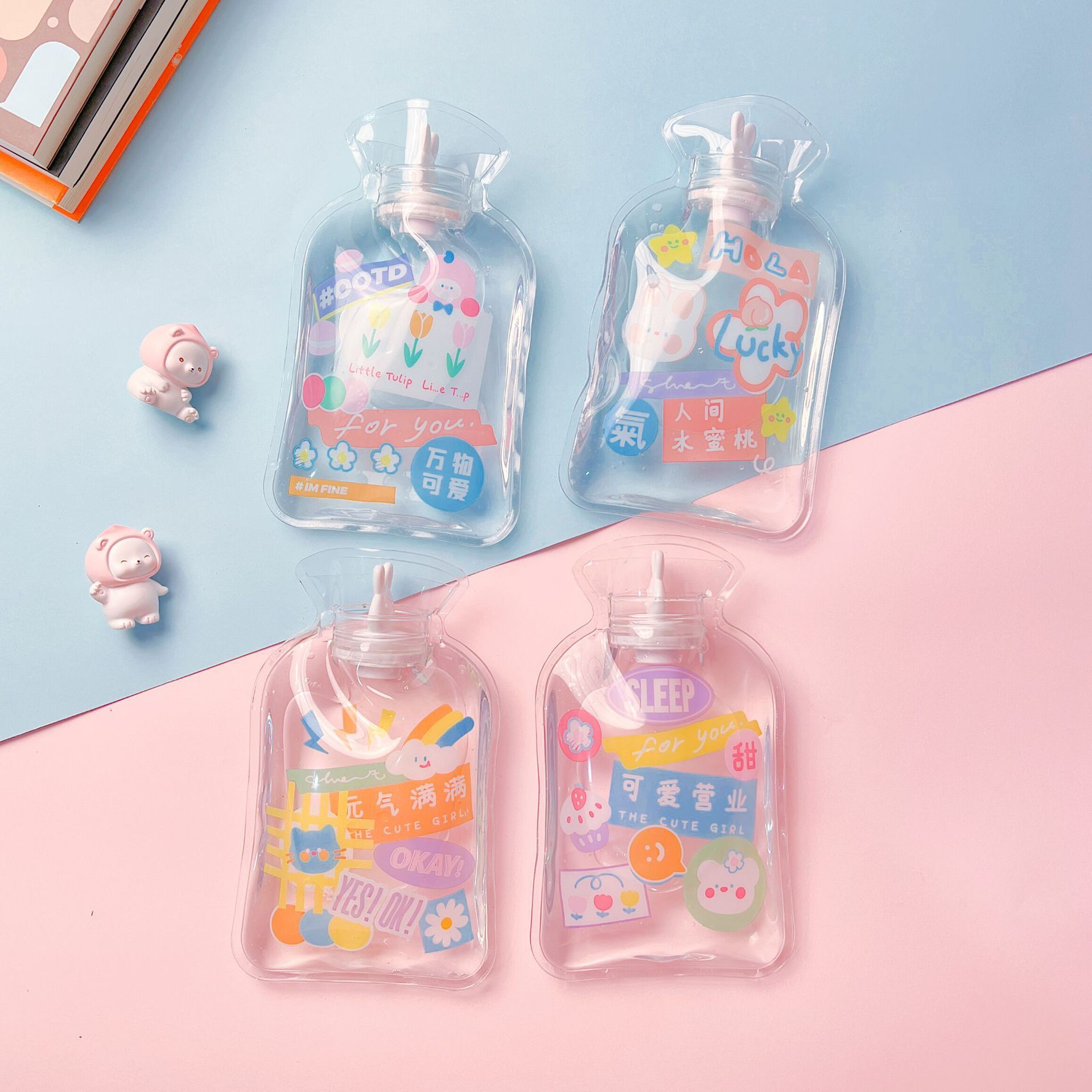 Picture of Water-Filled Hot Water Bottle, Thickened Transparent Pvc Hand Warmer, Water-Filled Hand Warmer, Hot Compress for Bloating, Wholesale, Cute and Portable