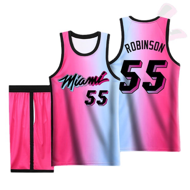 Picture of Heat Wade No.3 Jersey New Season Basketball Uniform Competition Training Team Uniform Set Printing Number