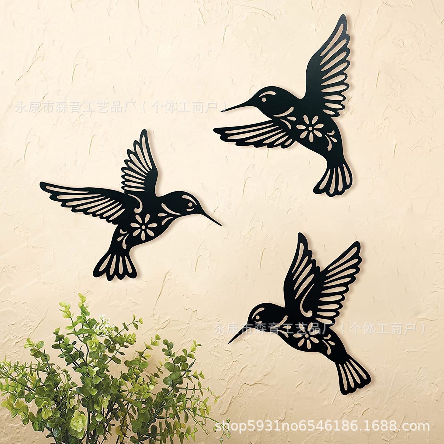 Picture of Wall Decoration Crafts Laser Cut Silhouette Wall Decoration Crafts Hummingbird Combination Cross-Border Hot Selling Pendant