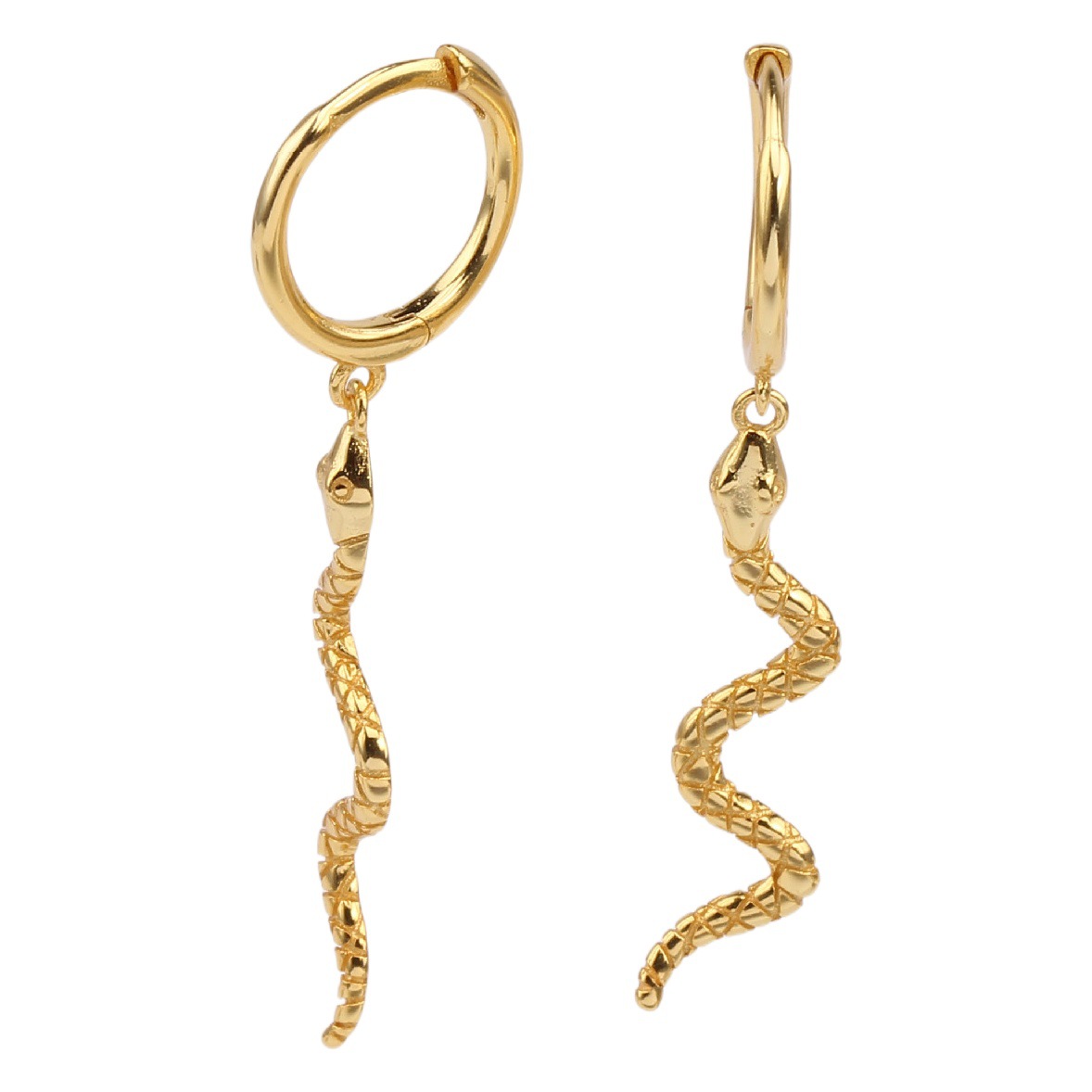 Foreign Trade Cross-border New 925 Sterling Silver Wholesale European and American Niche Light Luxury Zodiac Snake Earrings Fashion Ear Buckle Earrings