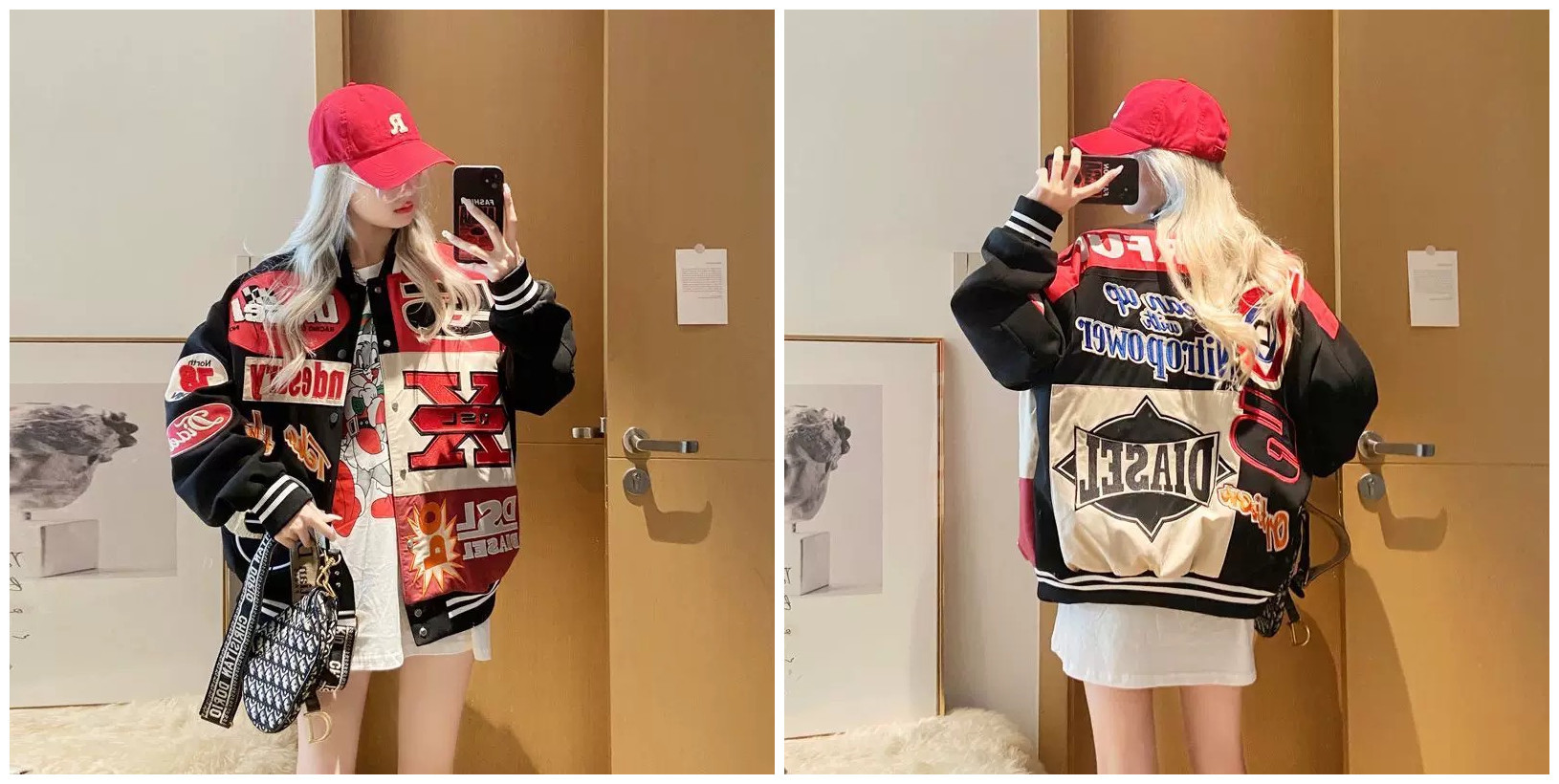 Picture of American-style Biker Jacket Men's Amazon Foreign Trade Retro Hip-hop Loose All-match Couple Baseball Suit New Jacket