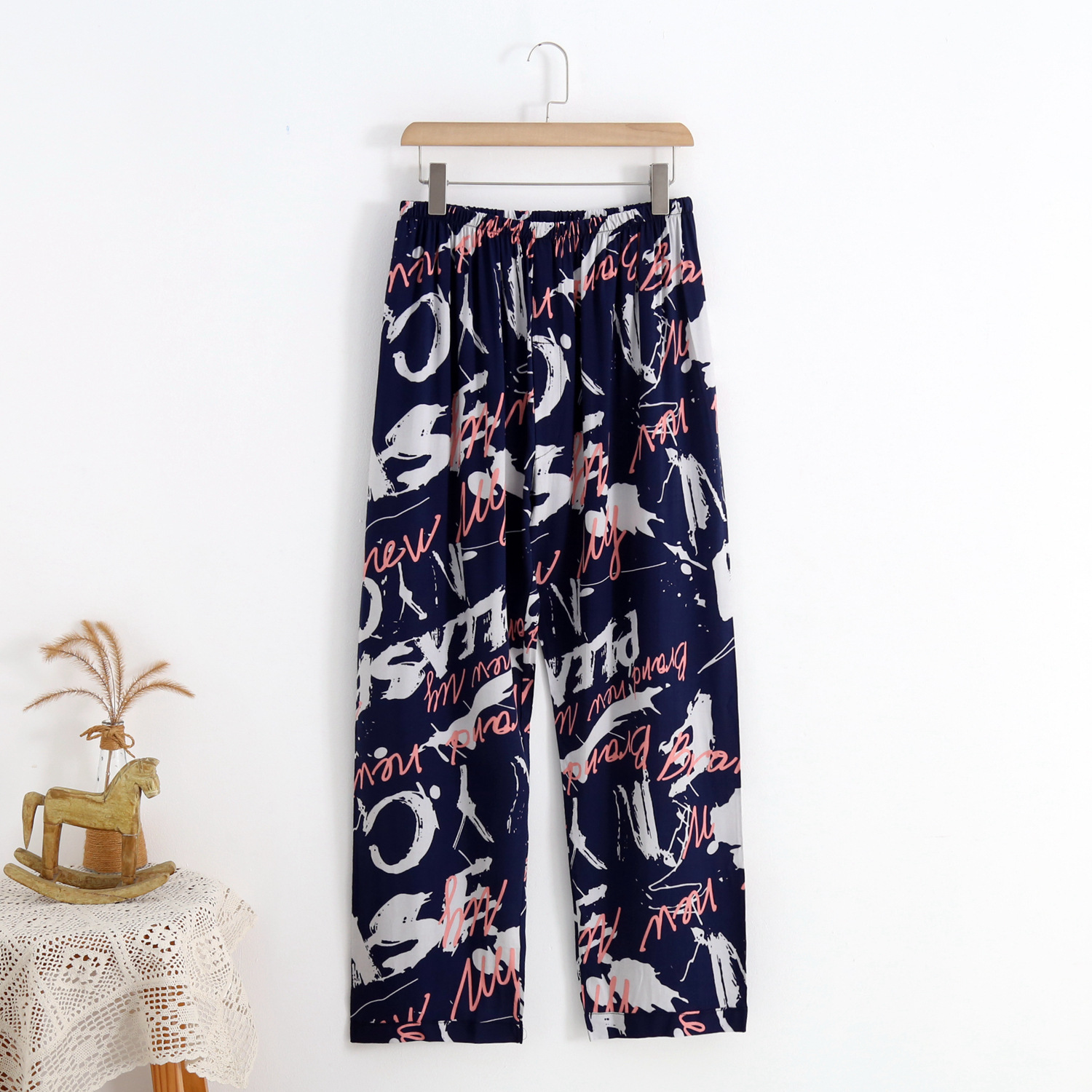 Picture of Pajama Pants Men's Summer Cotton Silk Thin Large Size Middle-Aged and Elderly Home Trousers Artificial Cotton Manufacturer Home Air-Conditioned Pants