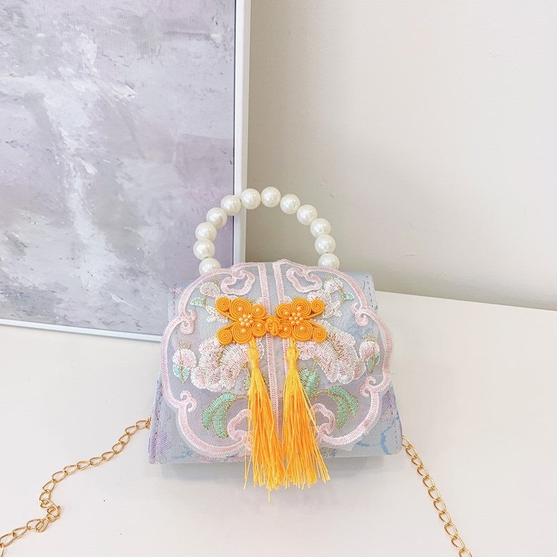 Picture of Hot Selling Children Shoulder Bag Exquisite Antique Little Girl Coin Purse Cute Princess Outdoor Casual Pearl Handbag