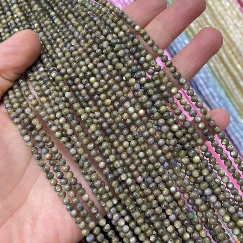 Picture of 3mm Natural Freshwater Shell Beads Round Beads Colorful DIY Jewelry Accessories Hairpin Shell Beads Bracelet Necklace Clavicle Chain Beads