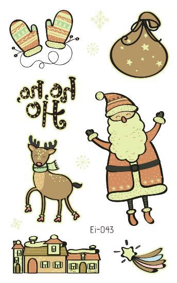 Picture of Cross-border Supply Waterproof Luminous Christmas tattoo Sticker Cartoon Snowman Party Children tattoo Sticker