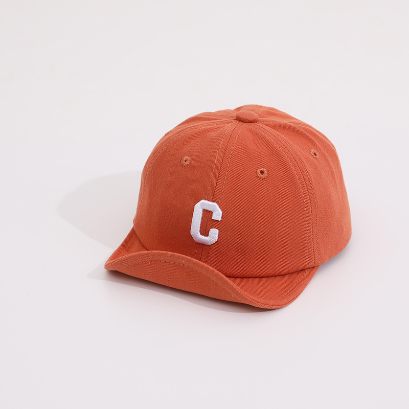 Picture of Baby's Hat Spring and Autumn Soft Brim Korean-style C- letter Embroidered Western-style Cap Baby Baby Instagram Baseball Cap Trendy