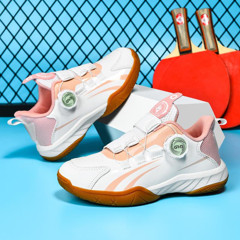 Rotating Buckle Badminton Shoes for Boys and Girls Students Professional Competition Training Shoes Lightweight Wear-resistant Table Tennis Shoes sneaker