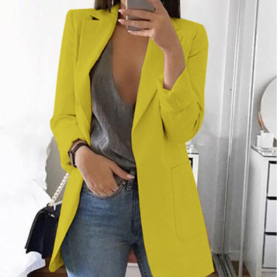 Picture of AliExpress WISH2024 New Spring and Autumn Explosions Women's Long Sleeve Solid Color Pocket Cardigan Small Suit Jacket