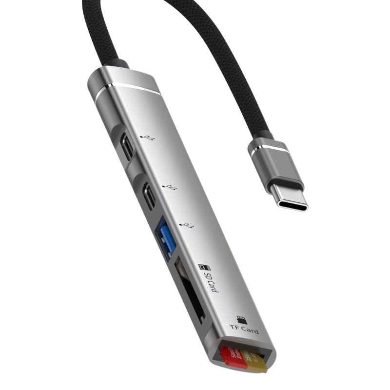 Picture of 5-in-1 Usb-C Extended USB Hub Card Reader Suitable for Huawei Typec Interface to Usbtf Card Sd Memory Card