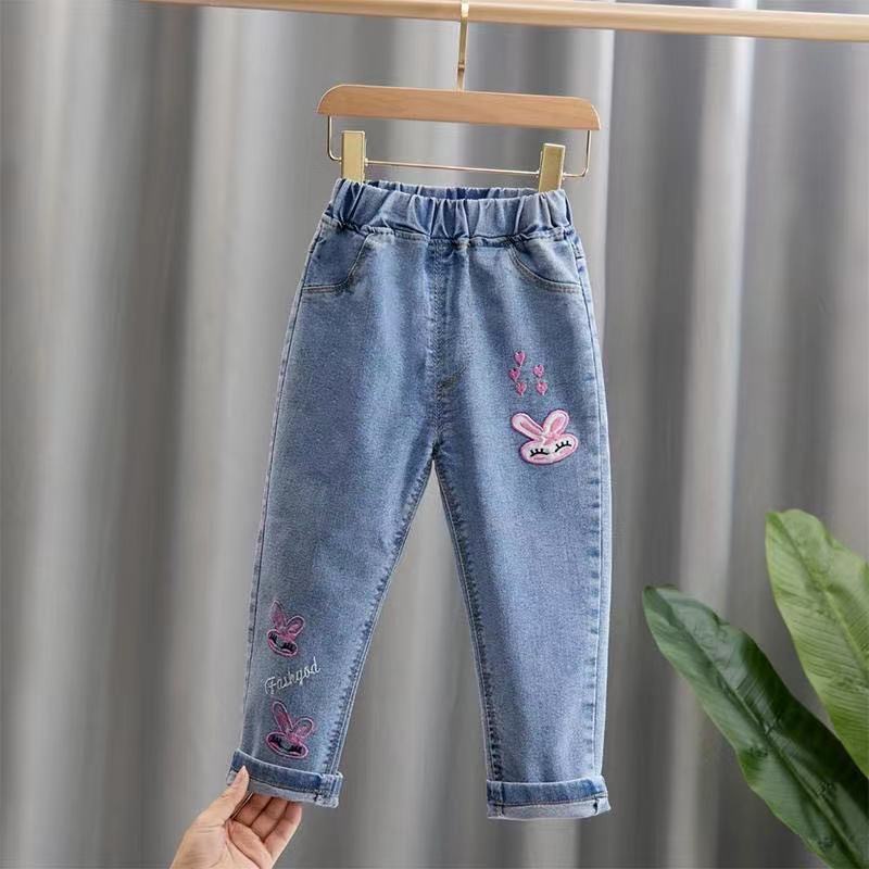Picture of Girls' Pants Korean Jeans Women's Micro Denim Pants Fashion Split Stretch Girls' Spring and Autumn Jeans