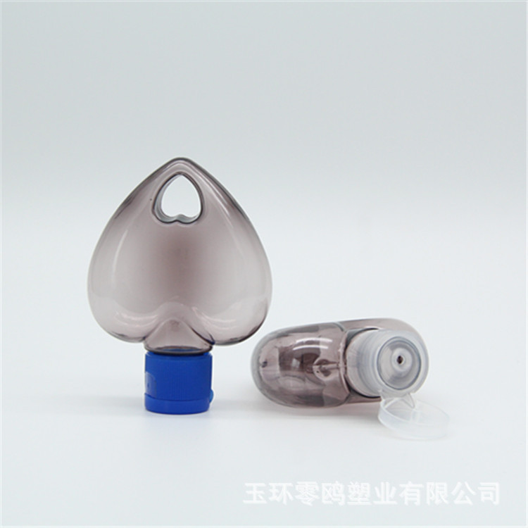 50ml60ml transparent heart-shaped hook bottle petg Barb bottle hand sanitizer free bottle carabiner plastic bottle