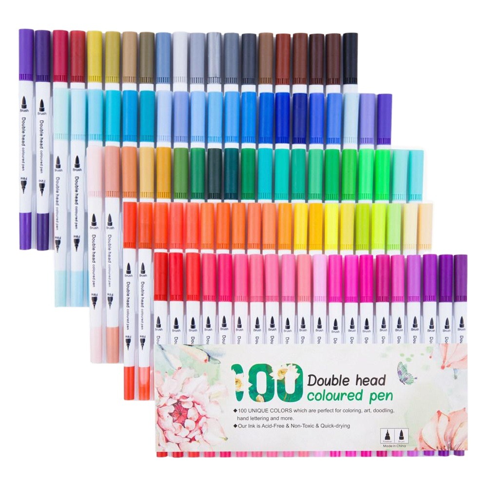 Picture of Amazon Double-Headed Hook Pen Color Marker Pen Soft-Head Watercolor Pen Art Supplies Children's Gift Painting Set