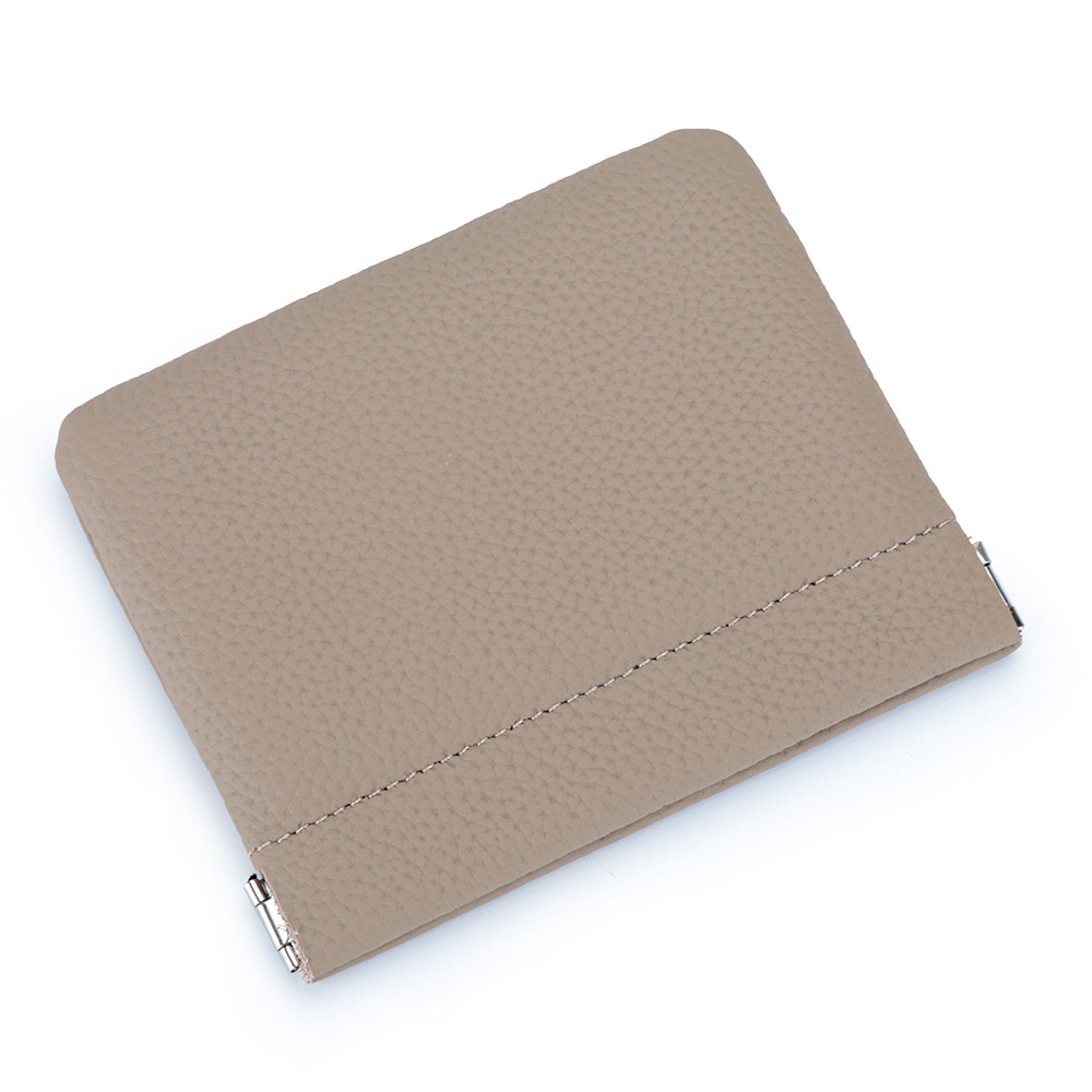Picture of Genuine Leather Short Mini Coin Purse Women's Small and Ultra-thin Automatic Closure Shrapnel Coin Bag Key Lipstick Storage Bag