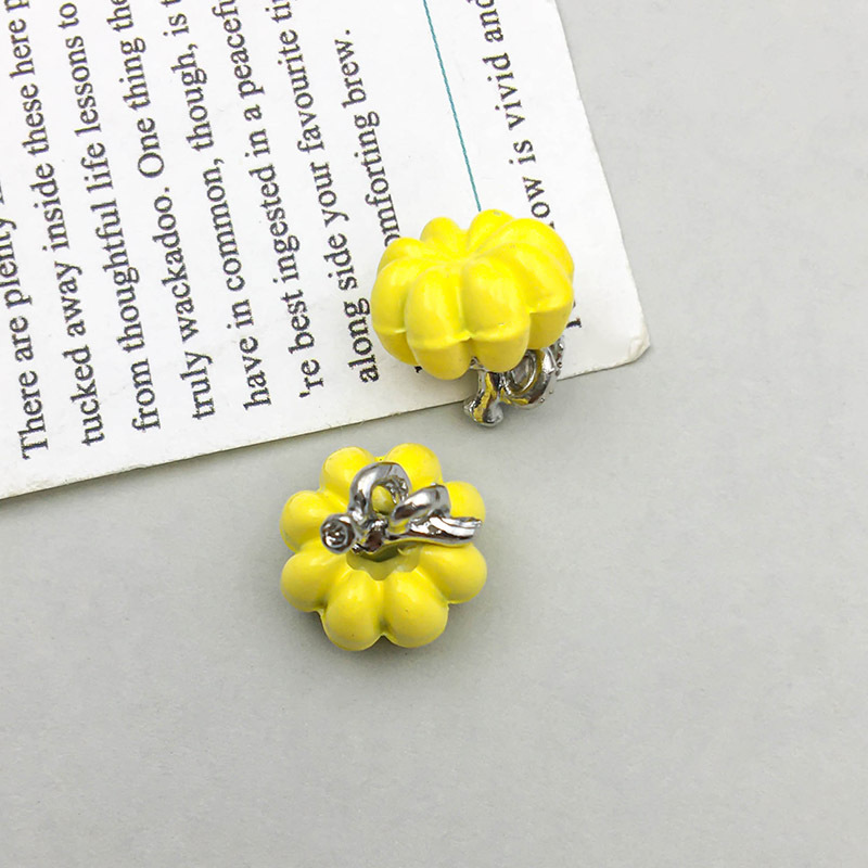 Picture of 1 new drop oil alloy colorful simulation maple pumpkin pendant pendant diy accessories