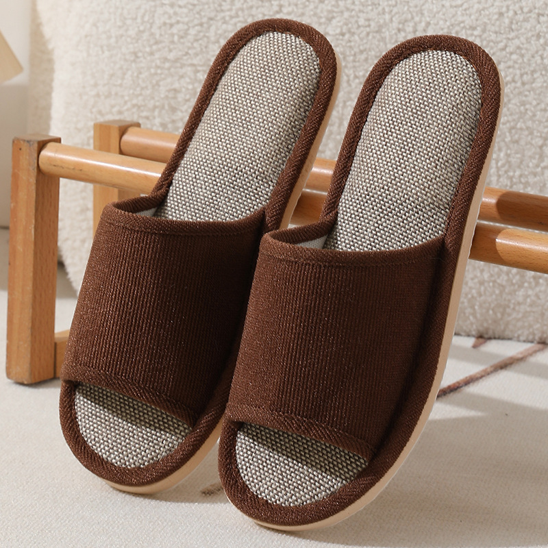 Picture of 2025 New Hotel Cotton and Linen Slippers for Women Spring, Autumn and Summer Home Couples Linen Thick-Soled Four Seasons Sandals and Slippers