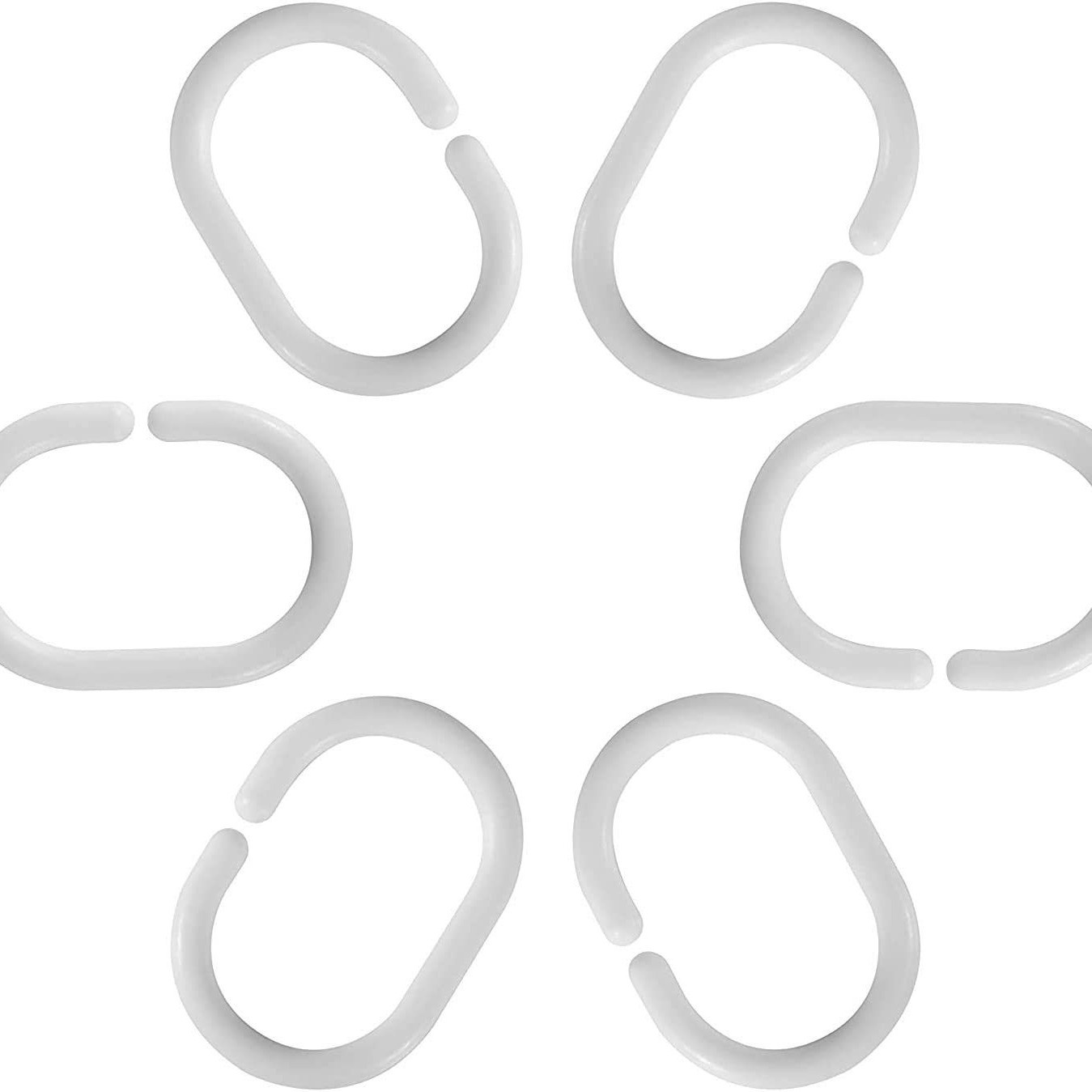 P Bathroom Shower Window Rod Plastic Shower Curtain Ring Hook White Ring 12Pcs Bubble Shell Exquisite Packaging Factory Wholesale