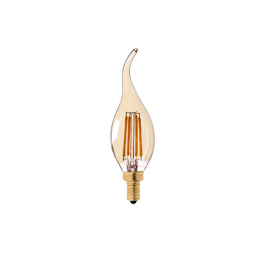 Picture of Edison led bulb 4W Brown warm yellow 2700K dimming C35T pull tail retro chandelier light source candle lamp