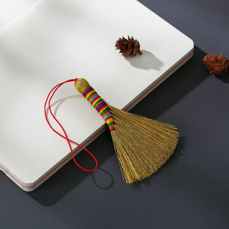 Colorful dragon boat festival small broom baby bedside broom baby sleeping blessing broom pendant gold broom tassel