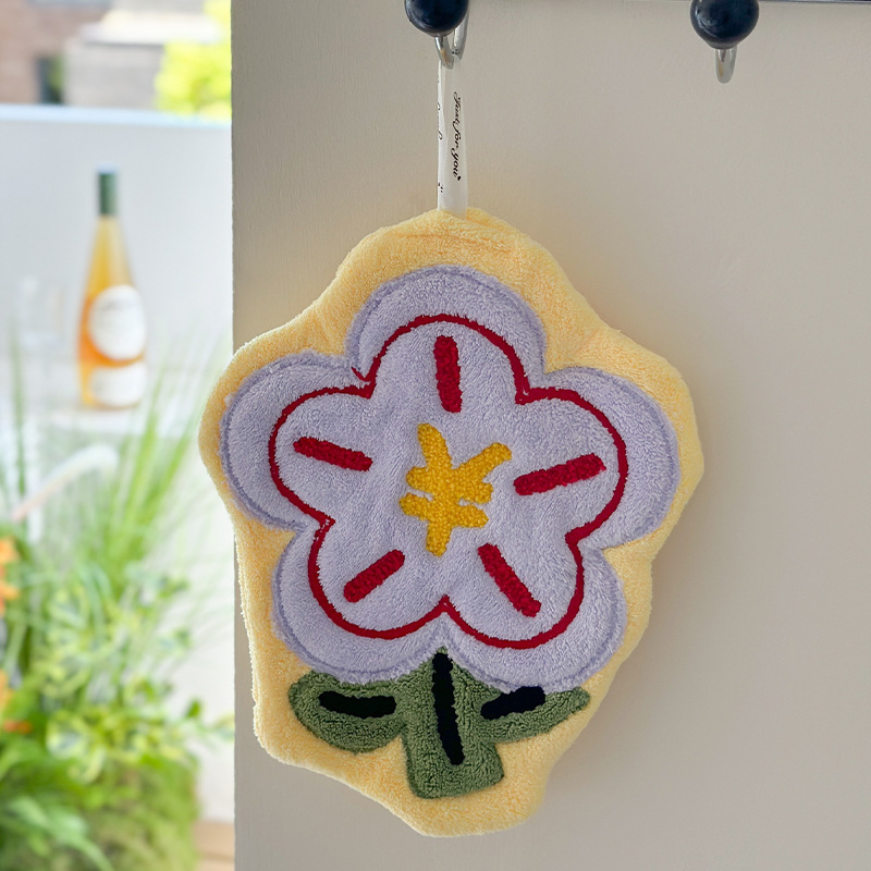 Picture of Rich flower cute towel hanging kitchen bathroom towel bathroom absorbent non-stinky quick-drying towel