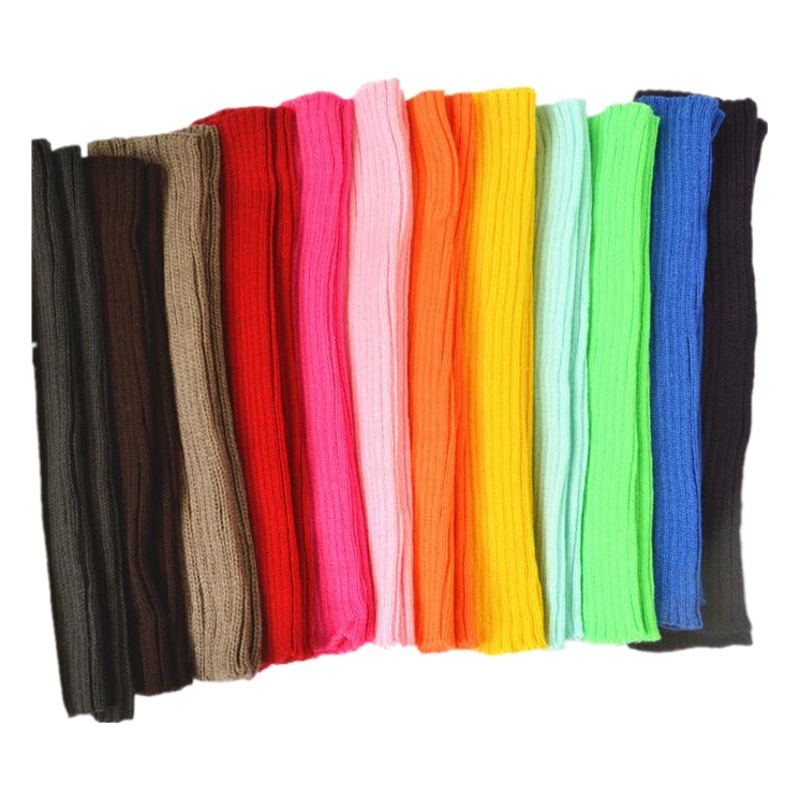 Yifan Autumn and Winter Warm Leg Protecting Hyun-a Korean Style Women's Fluorescent Candy-colored Knitted Sleeve Flat Needle Stacked Socks