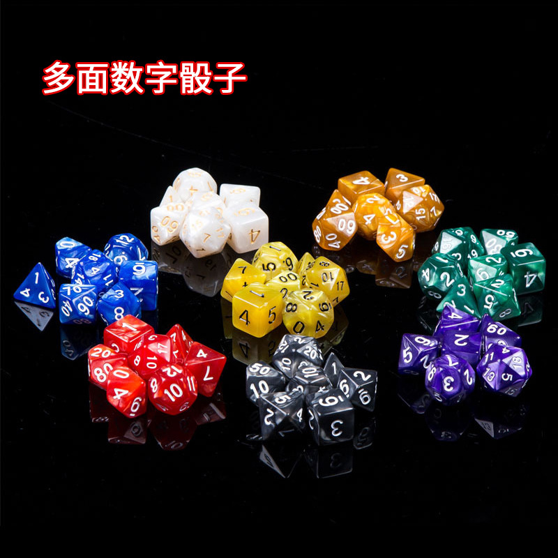 Picture of Run group color multi-sided dice multi-sided digital dice acrylic dice game multi-sided color 7 sets