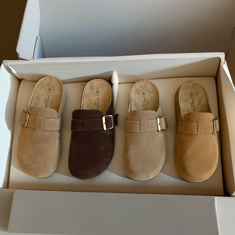 Niche Retro Thick-Soled Birkenstock Slippers for Women's Outer Wear 2025 New Spring & Fall Lazy Shoes Birkenstock Shoes Flats Casual Shoes