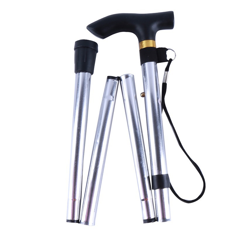 Picture of Aluminum Alloy Mountain Climbing Cane Telescopic Folding 6 Color Mountain Climbing Cane Non-Slip Cane Strengthened Adjustable 5-Section Old Man Cane