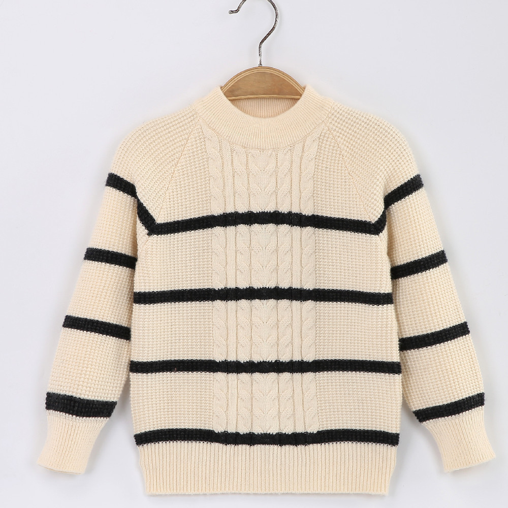 Picture of Factory wholesale children's cashmere sweater Korean version of the high collar cartoon knitted pullover boys baby base sweater girls