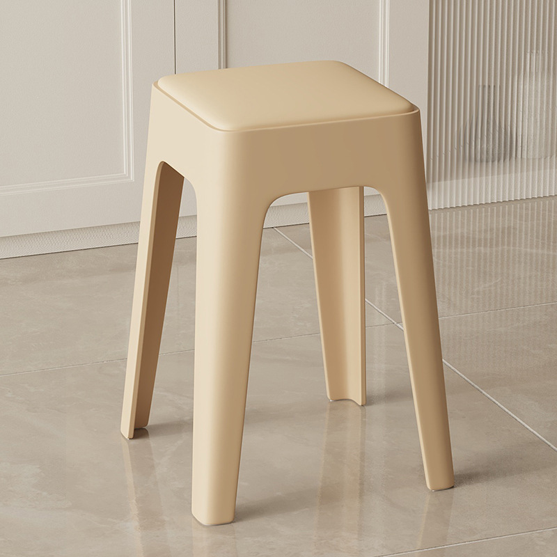 Picture of Plastic stool upholstery thickened household stackable living room modern simple bench comfortable for long sitting commercial dining chair