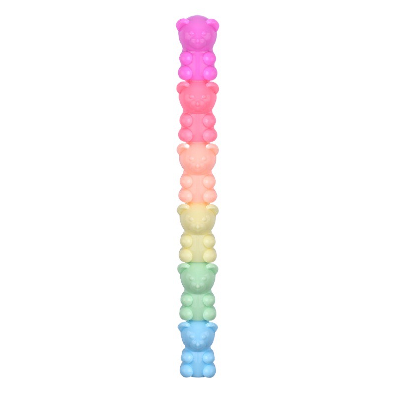 Creative Color Highlighter Bear Cartoon Oblique Head Student Drawing Key Line Marker