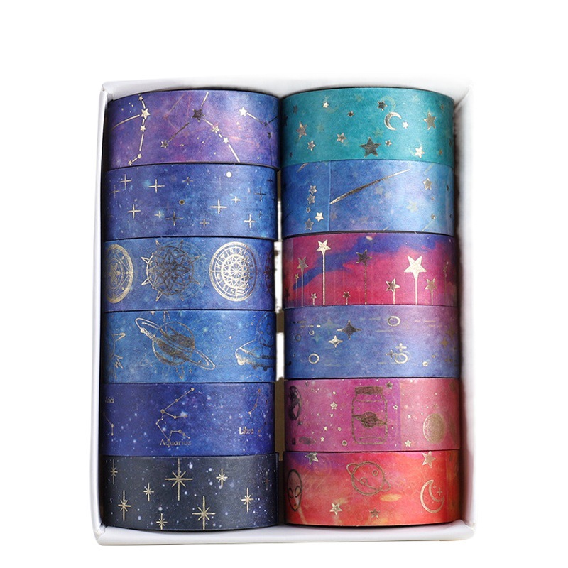Yida Culture Cross-Border Starry Sky Series Bronzing Washi Tape DIY Decorative Handbook Sticker Creative Lifestyle Small Things