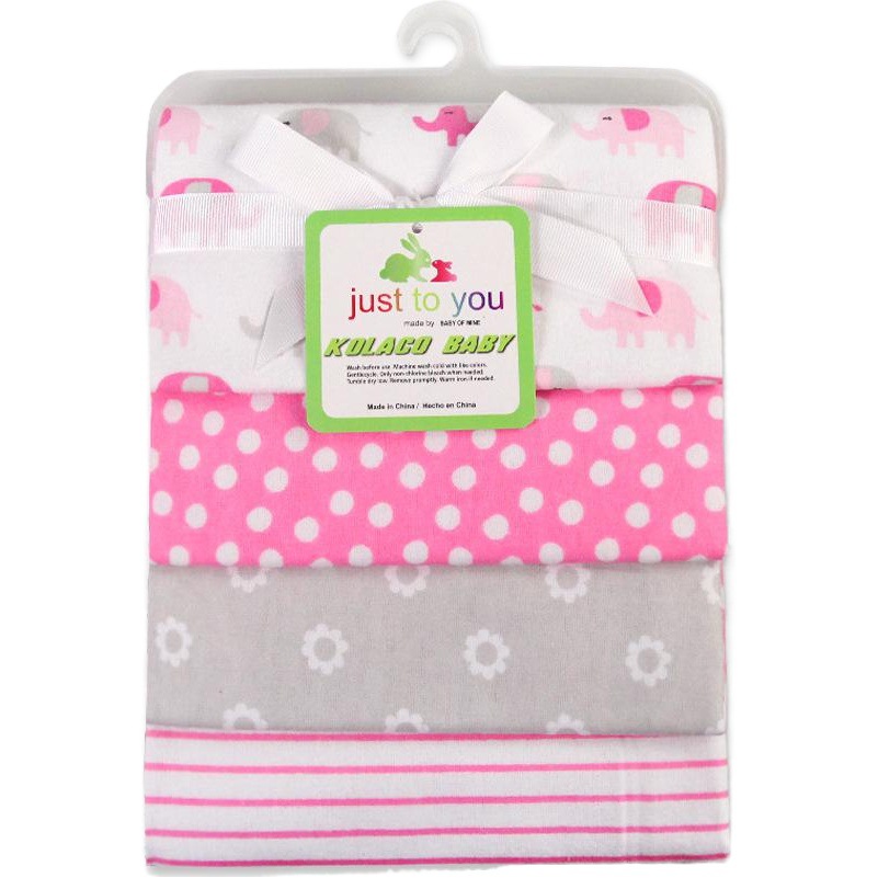 kolaco4 pieces with bag Four Seasons baby bedding convenient to change and wash cotton wrap towel thin quilt blanket