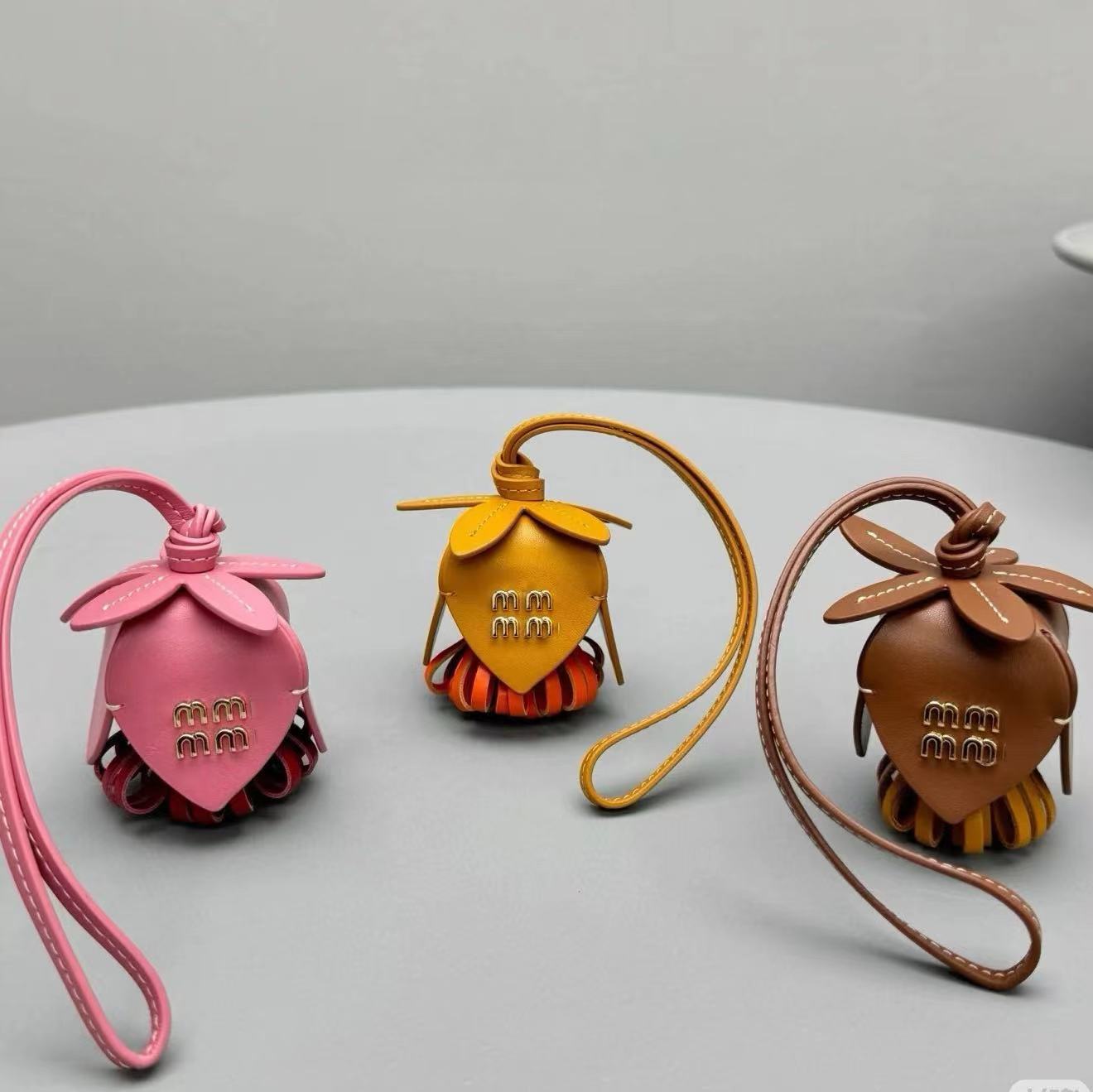 Ladies Cowhide Flower Bag Pendant Lanyard Bag Hanging Leather Bag Accessories M Home Hanging Ornaments Factory Outlet