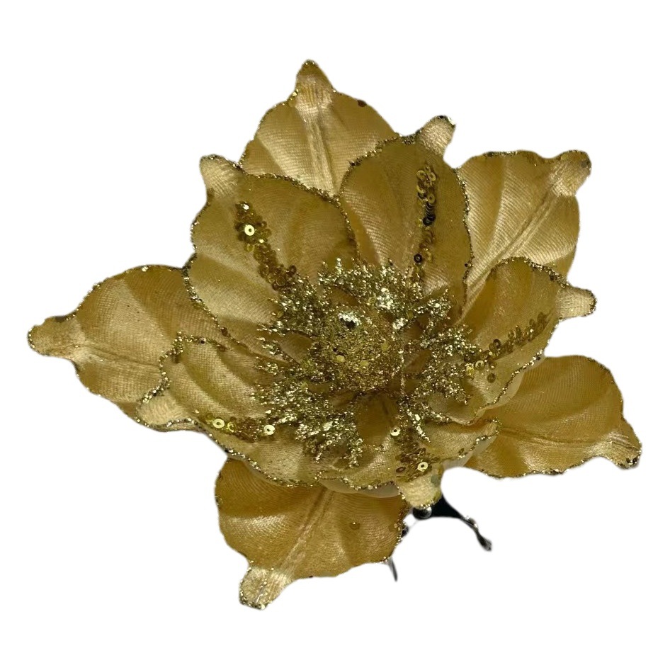 Christmas Flower Double-Layer Sequined Magnolia Flower Christmas Decorations Simulated Christmas Tree Decorations Christmas Decorations