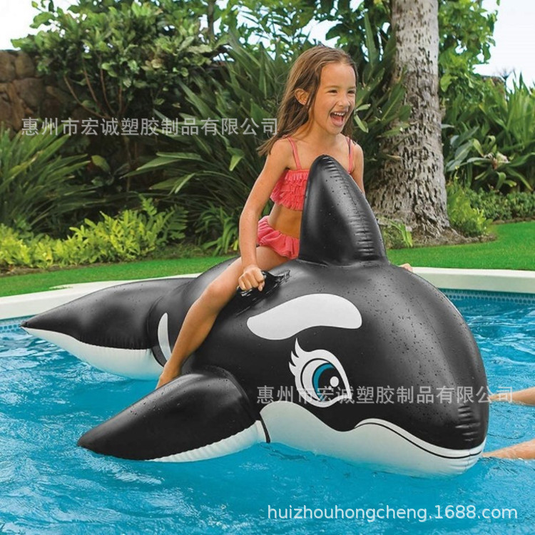 Spot water inflatable dolphin Black Whale surfing net red Mount swimming ring shark water toys