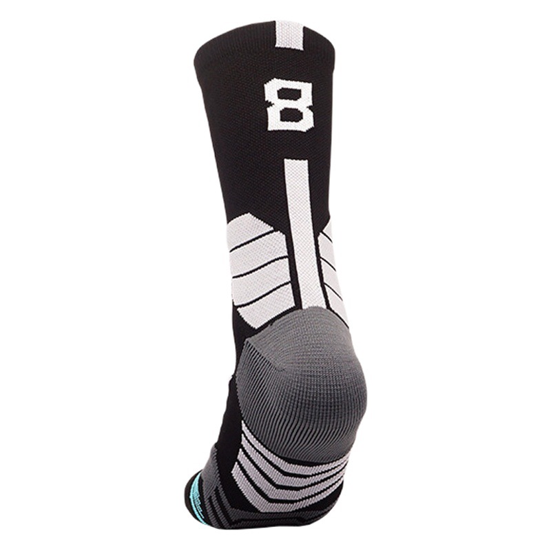 Elite Numbers Middle Barrel Basketball Socks Men's Star Stars Towel Bottom Thickened Running Socks High Top Digital Professional Sports Socks