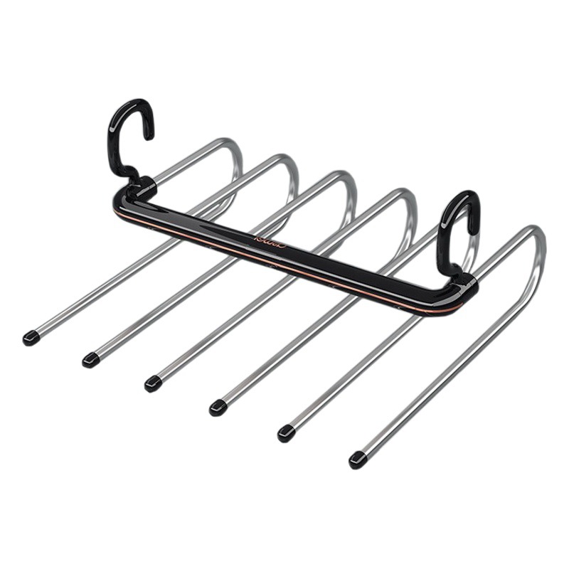 Picture of Folding Pants Rack Household Pants Clip Hanger Special Multi-layer Multi-functional Pants Hanger Seamless Anti-slip Pants Storage Artifact