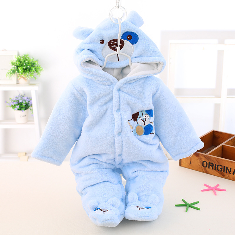 Picture of Baby Jumpsuit, Spring, Autumn and Winter Newborn Clothes, Thickeneded and Warm Outing Clothes, Short-Sleeved Baby Winter Clothes, Rompers