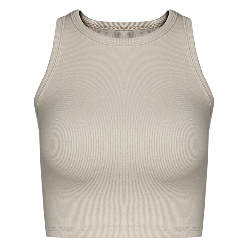 Picture of European and American Ins Sports Short Navel-Baring Sleeveless Top for Women 2025 Summer Cross-Border New Tight-Fitting I-Shaped Vest