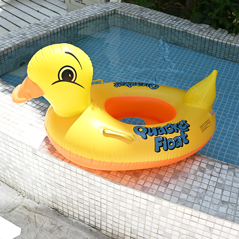 Picture of Factory wholesale water seat children's swimming ring cross-border infant inflatable swimming ring small yellow duck swimming seat ring
