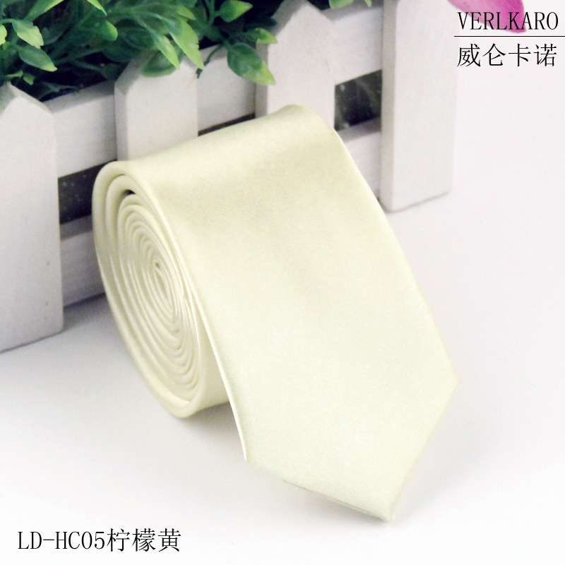Picture of Leisure students 5cm solid color narrow version ins polyester silk business men's multi-color optional tie manufacturers in stock wholesale