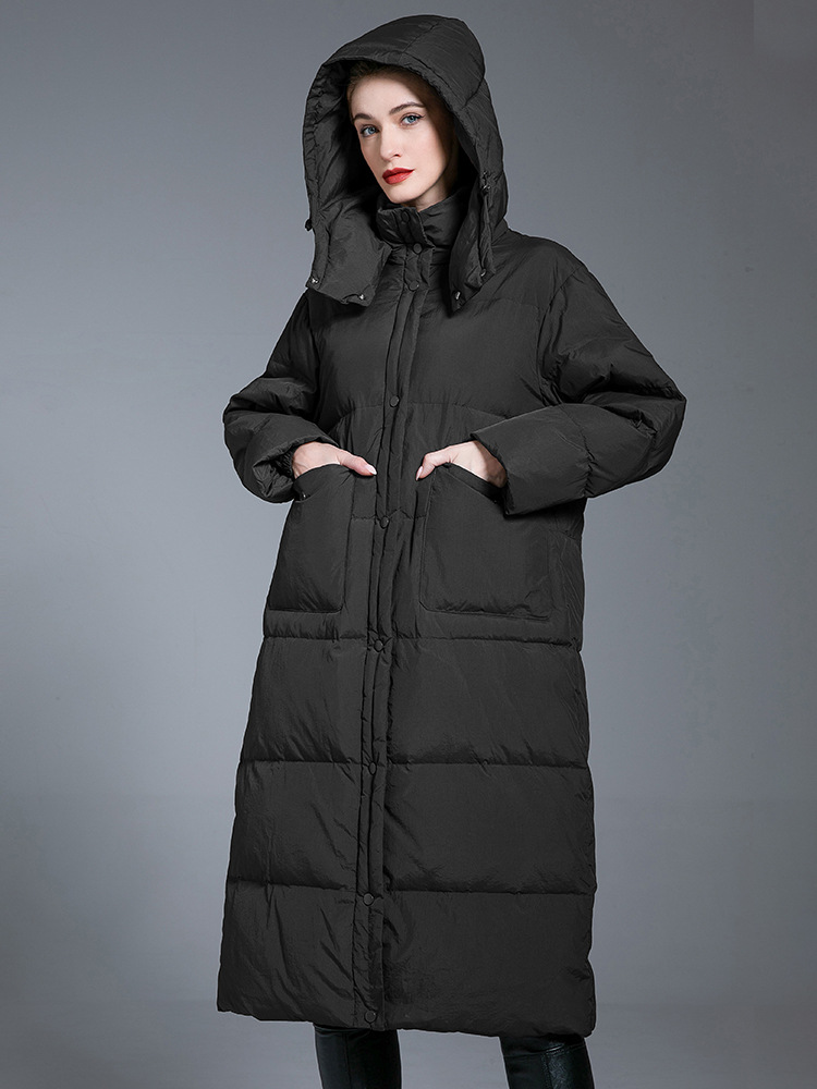 Picture of 2025 New Angora Red 90 White Duck down Jacket Women's Extra Long Over-The-Knee Winter Thickened Warm Jacket Women